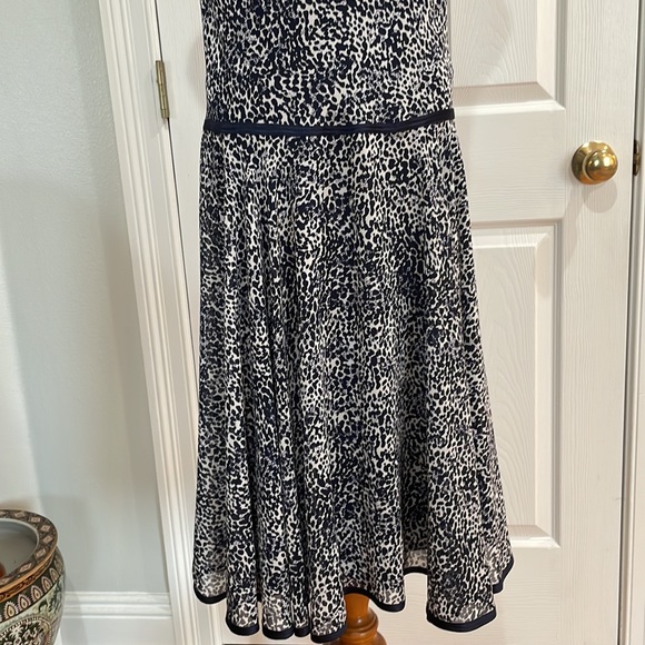 Bice by Anthropologie navy white sleeveless drop waist midi flapper dress 10 - Picture 3 of 16